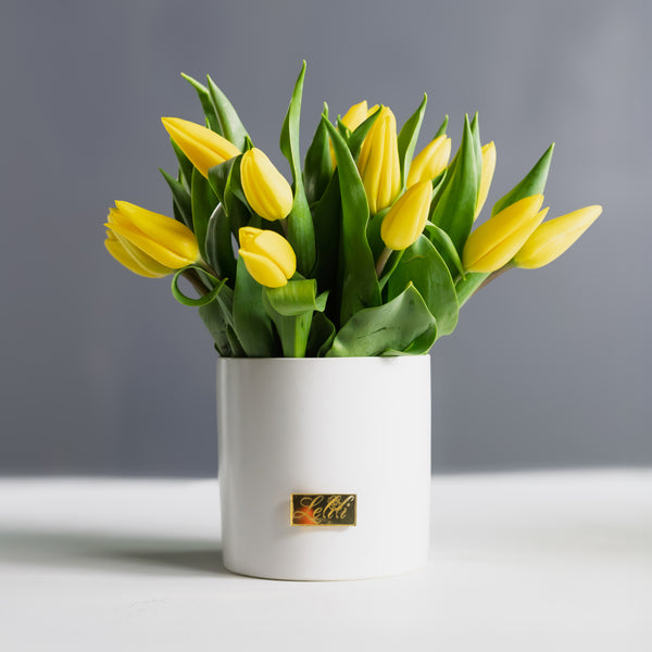 Fresh Tulip Arrangement in Signature Vase