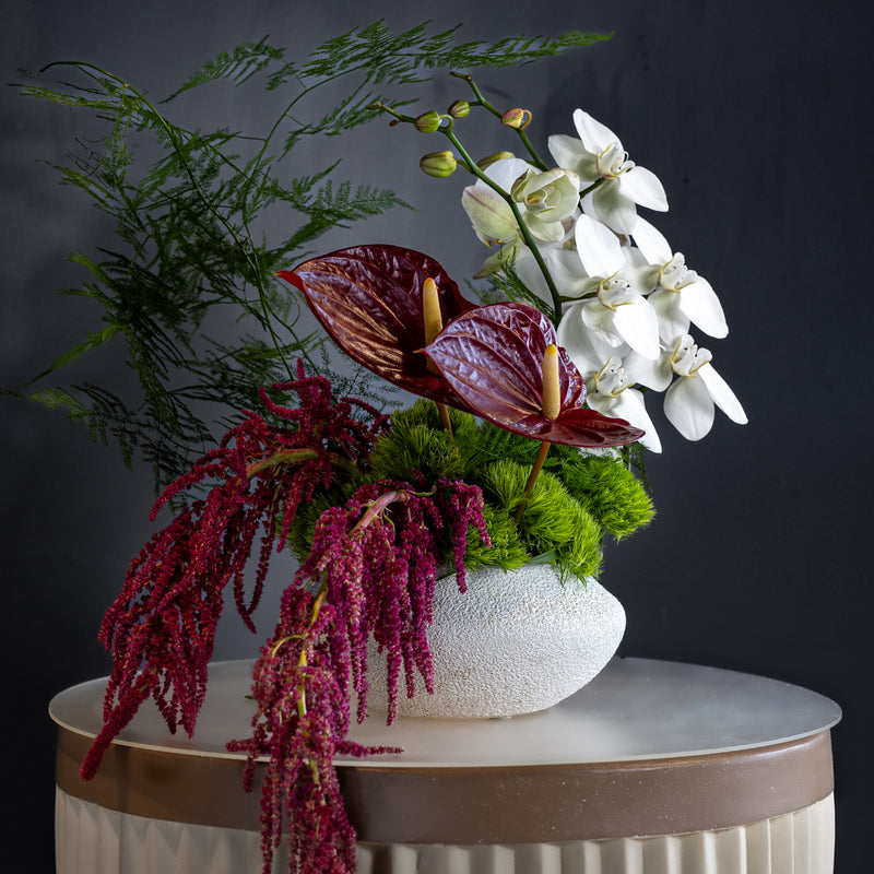 The Crimson Canvas Arrangement