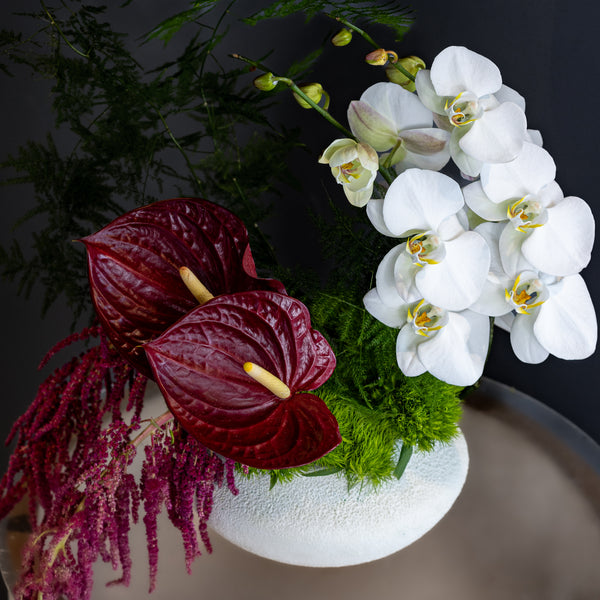 The Crimson Canvas Arrangement