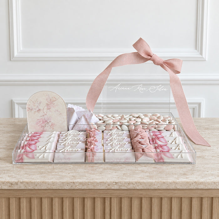 The Blush Ribbon Personalized Celebration Tray