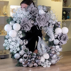 Silver Holiday Wreath