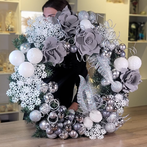 Silver Holiday Wreath