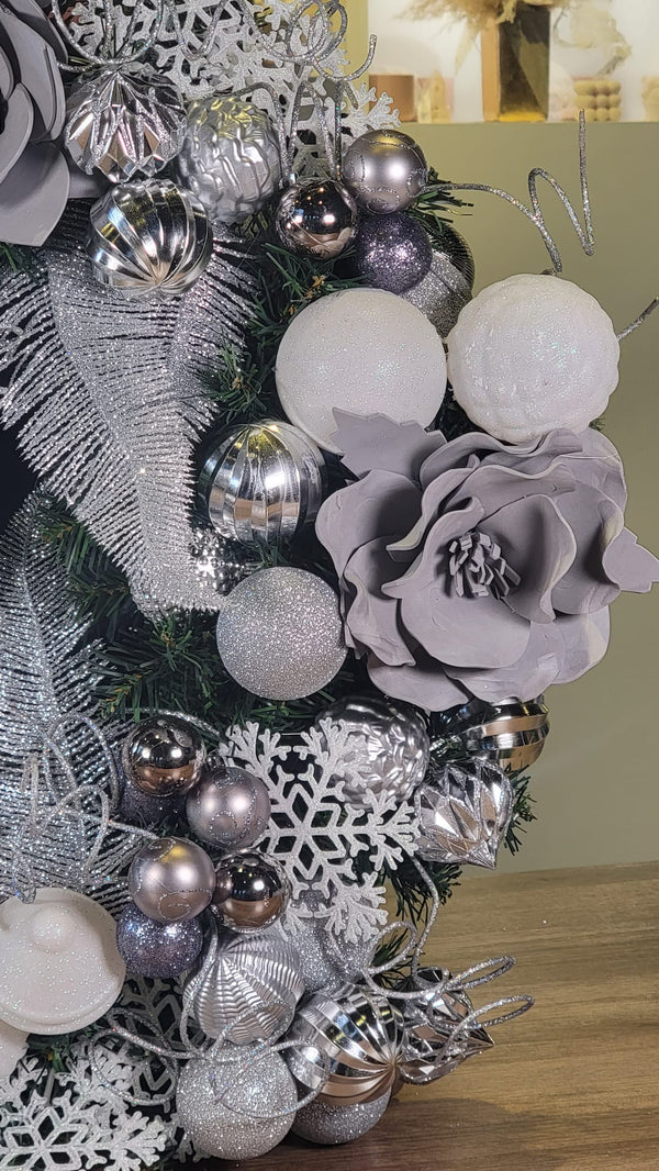 Silver Holiday Wreath